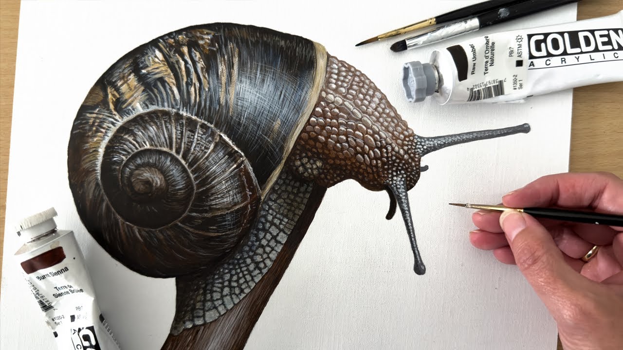 Snail Acrylic Painting  | Timelapse | Learn How To Paint A Snail