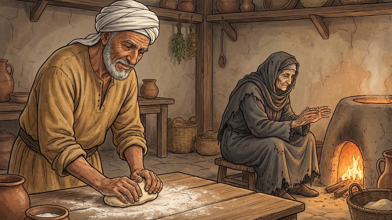 فتحه ليصنع رغيفه الأخير.. السر العجيب الذي وجده الخباز الطيب في قاع الكيس! ✨
