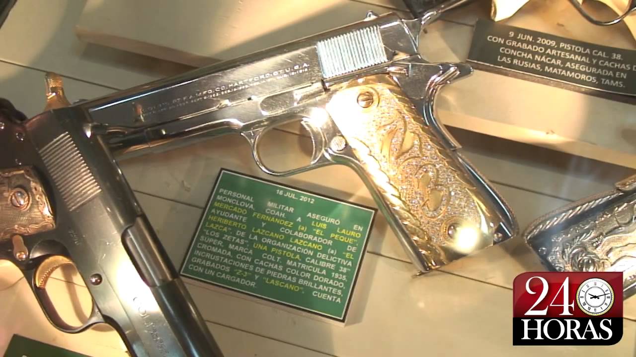 Las lujosas armas de los narcos mexicanos
