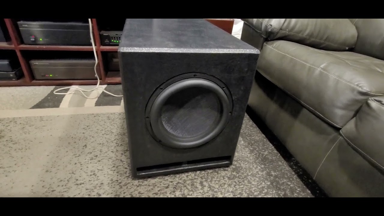 Dayton UM22-12 600w rms 1200w Peak Hammer enclosure Created  by Home Theater Gurus built by me.