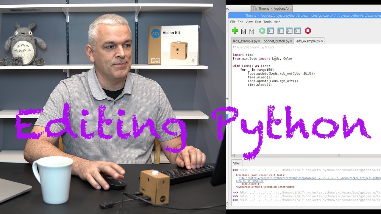 Visually Editing Python on the AIY Vision Kit