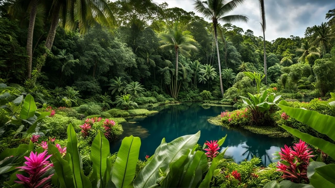 Tranquil Tropical Lagoon Ambience with Nature Sounds