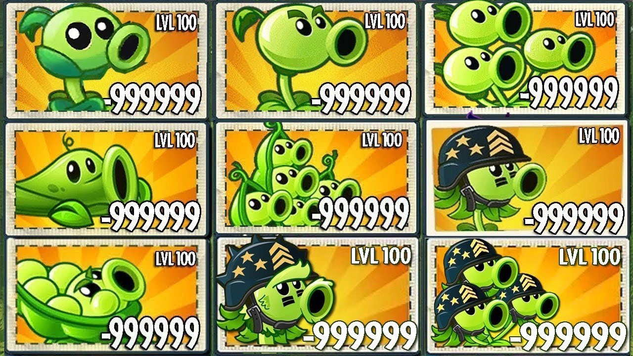 PvZ 2 Challenge - All Plants Level 100 use 1 Power Up Vs 100 Barrelhead Zombies - Who is best?