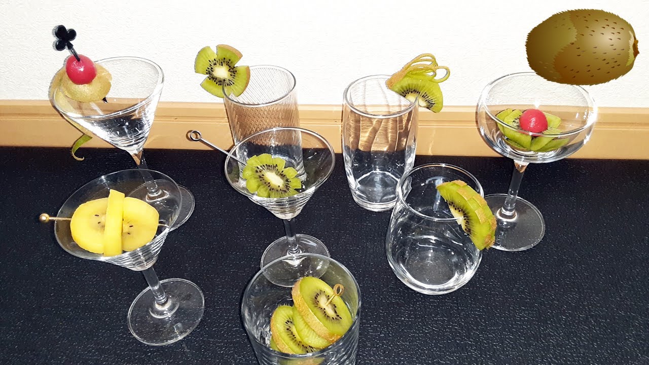 Very simple cocktail decoration (kiwi edition)　／　超簡単♪ カクテル・デコレーション(キウイ編)