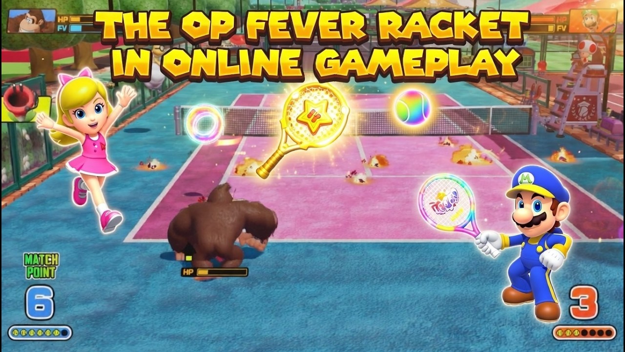 NEW MARIO TENNIS FEVER : Overpowered fever racket Mario tennis Fever online gameplay