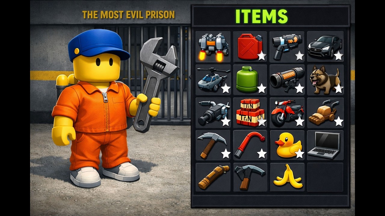 Roblox With Items! Police Boy Escape Prison!🤫