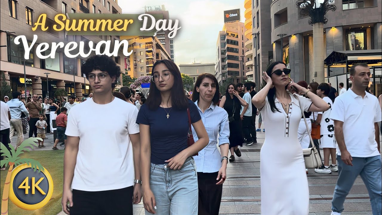 [4K] Walking Through Yerevan on a Relaxing Summer Day | Busy Streets, Caf&eacute;s and City Sights