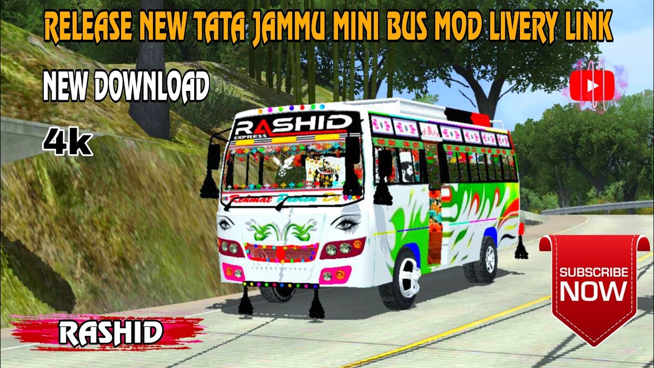 RELEASE NEW TATA JAMMU RASHID MINI BUS MOD LIVERY LINK { BUS SIMULATOR INDONESIA } NEW LIVERY LINK 🥰