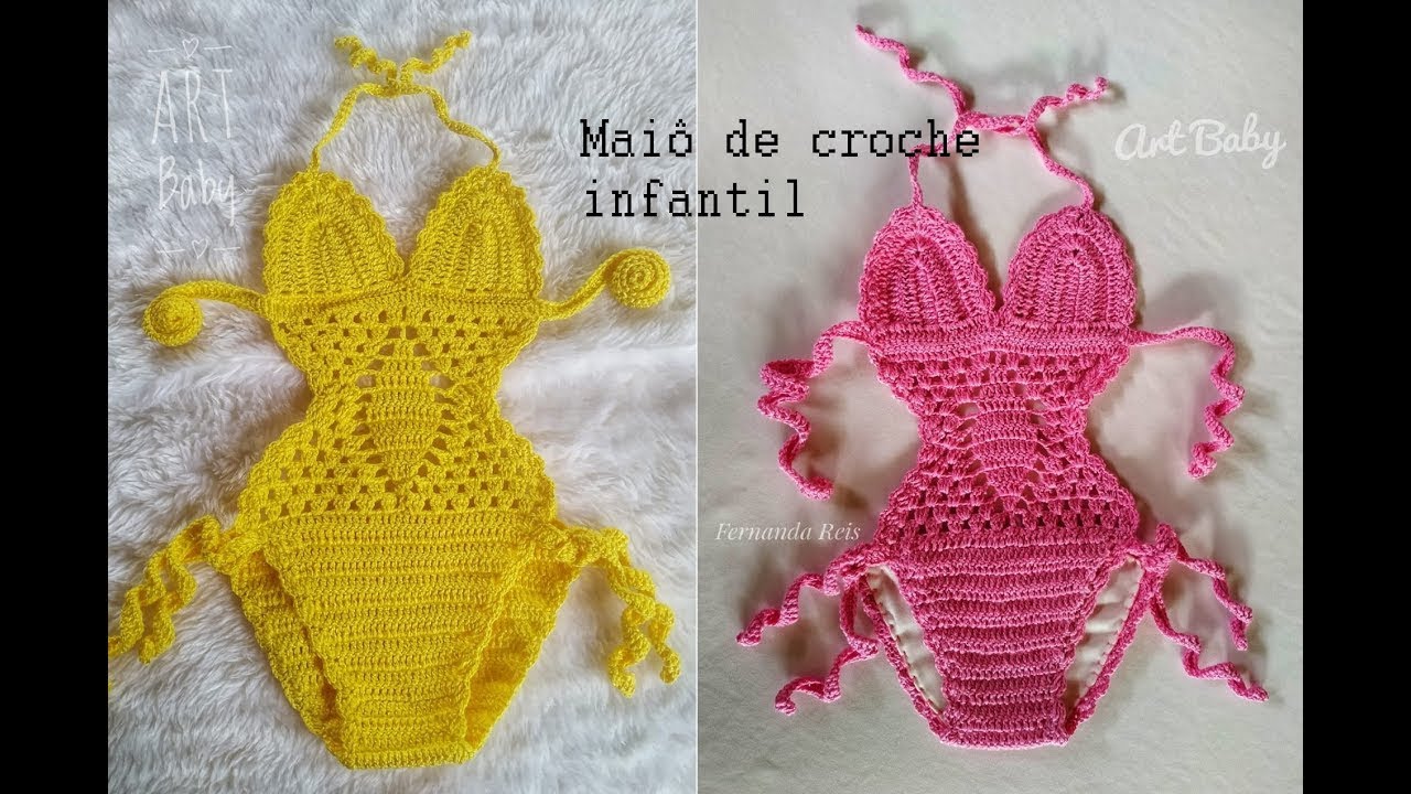 Maiô Infantil de Croche - Varios Tamanhos - Profª Fernanda Reis