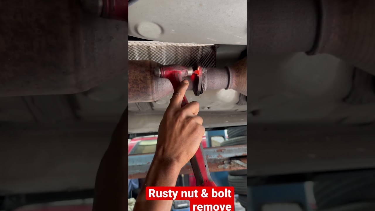 Remove rusty nut & bolt exhaust