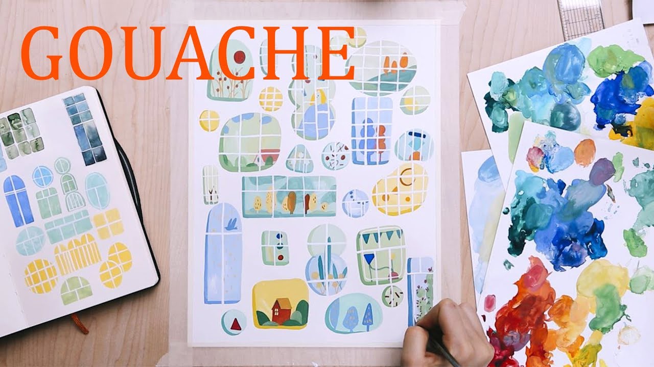 Gouache Illustration Process (from sketch to final piece )