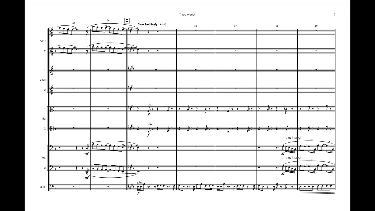 Three Moods for String Orchestra (2023) - Chanell Crichlow - Score Follow