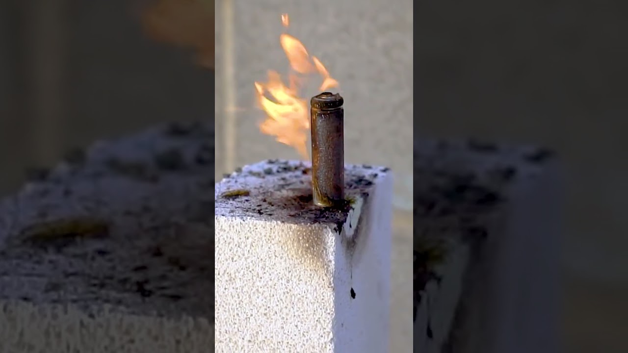 Don't do this with Lithium Batteries...#shorts