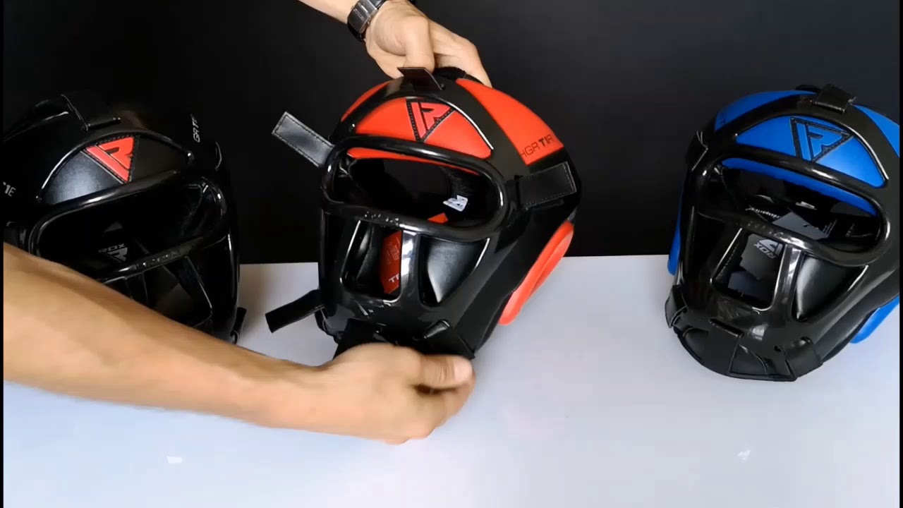 Kask Bokserski RDX T1 Odczepiana KRATKA Ochronna