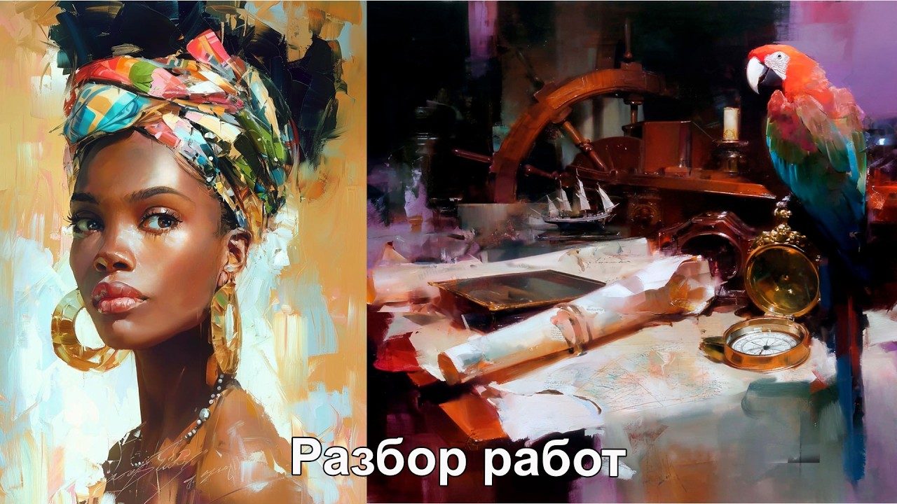 Разбор работ по масляной живописи: 