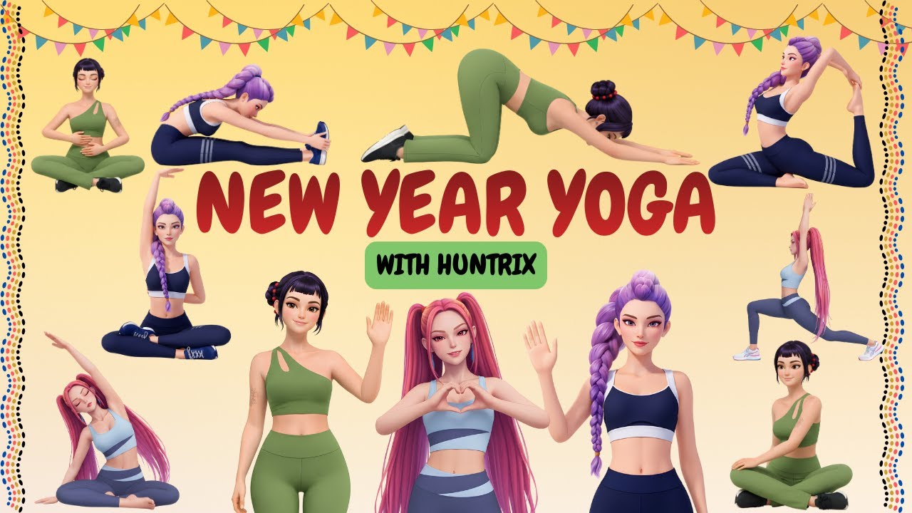 New Year Yoga for Kids | KPop Demon Hunters | Yoga with Huntrix
