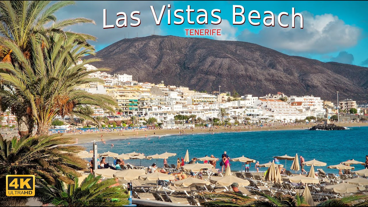 Las Vistas Beach, Tenerife 🇪🇸 | Walking Tour 4K