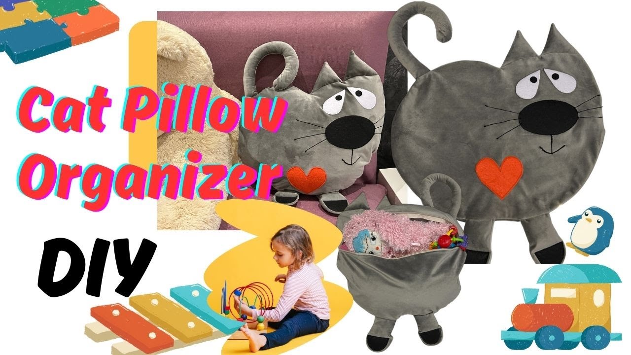 DIY Cat Pillow Organizer | Fun Storage Idea for Kids’ Toys
