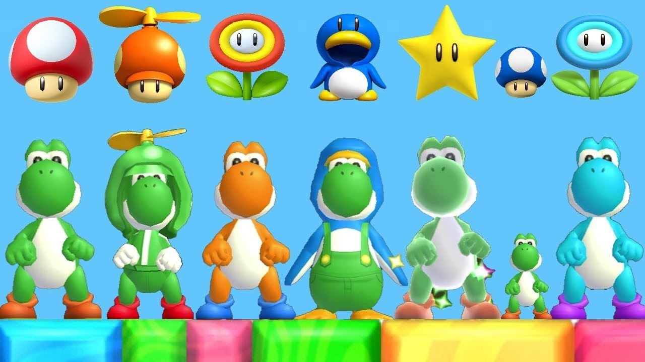 New Super Mario Bros. Wii - All Yoshi Power-Ups