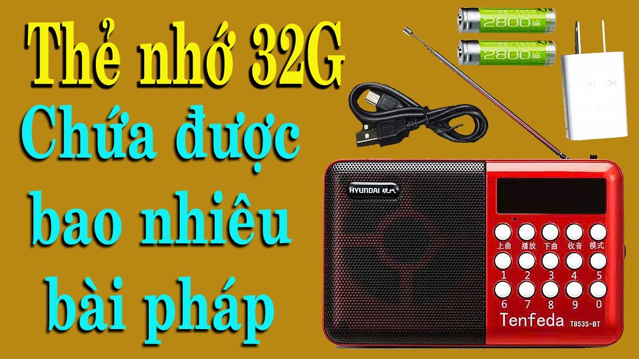 Loa Bluetooth Thẻ nhớ 32G nghe niệm Phật Chú Đại Bi Thủ Lăng Nghiêm Sấm giảng PGHH