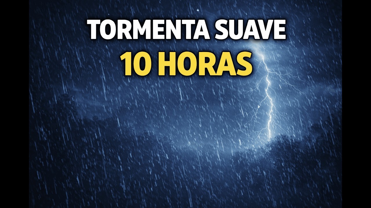 Tormenta Suave con Lluvia y Truenos Lejanos 🌩️ Sonido Relajante para Dormir | 10 Horas