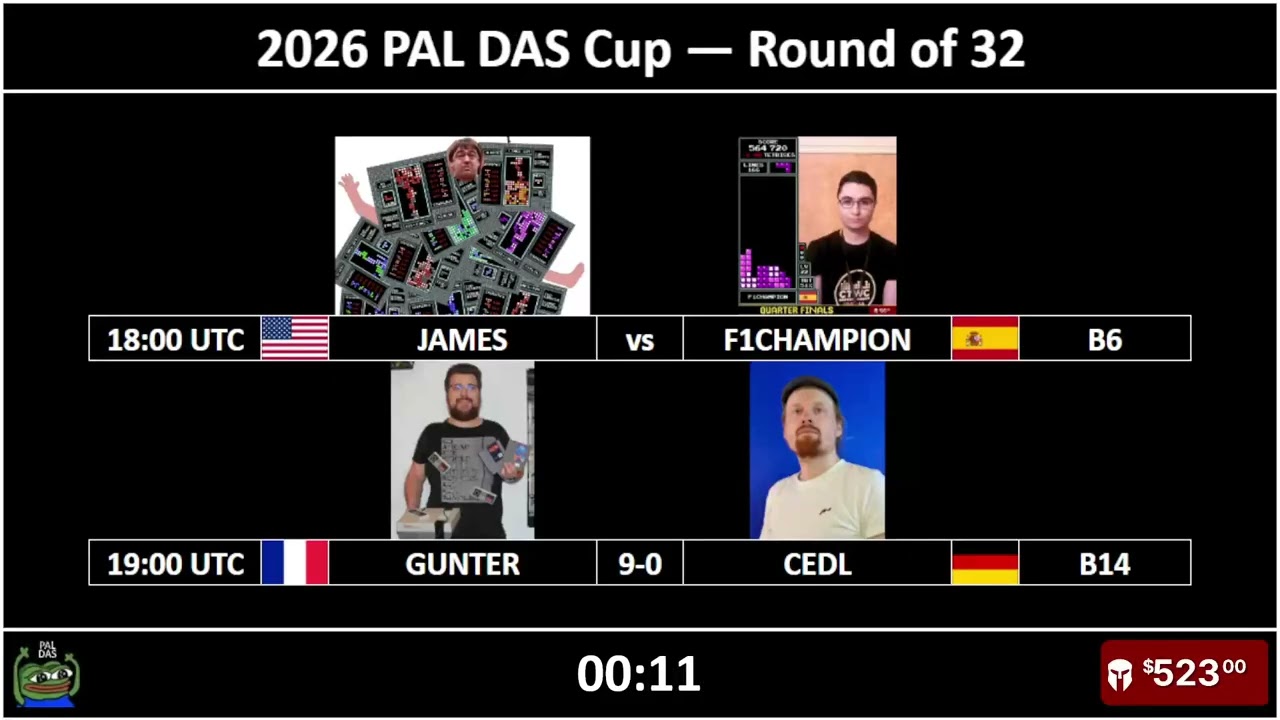 2026 PAL DAS Cup | Ro32 | JAMES vs F1CHAMPION & GUNTER vs CEDL | 2026-02-04