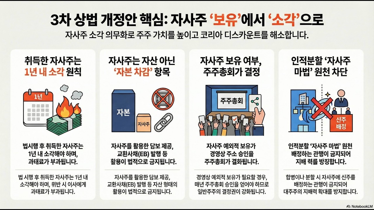 내 주식 오를까? '자사주 1년 내 강제 소각' 3차 상법 개정안, 2026 증시 대변동 예고!