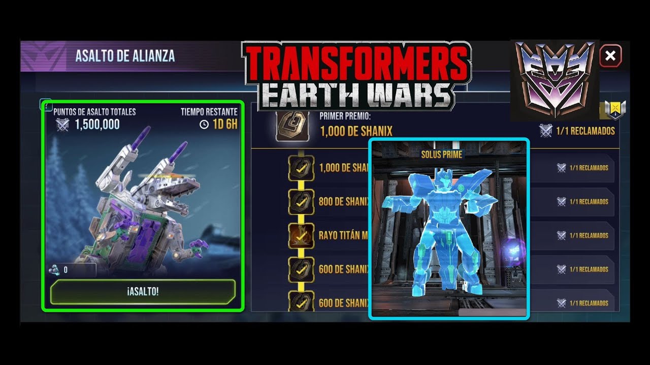 Transformers Earth Wars -  Los Raids y la llegada de Solus Prime !