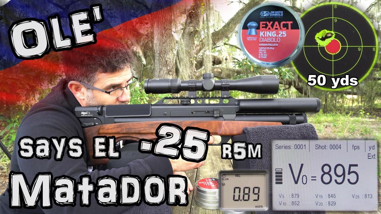 Пневматическая винтовка Edgun Matador R5M .25 + ТЕСТ на точность — 50 и 100 ярдов + ПОЛНЫЙ ОБЗОР ...