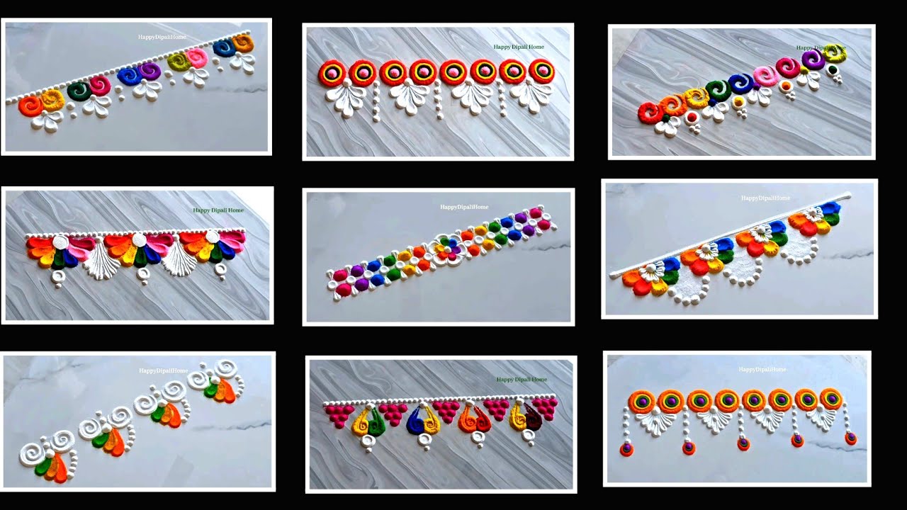 Gudi padwa special border rangoli designs. Door border rangoli. Festival kolam muggulu. #Rangoli 