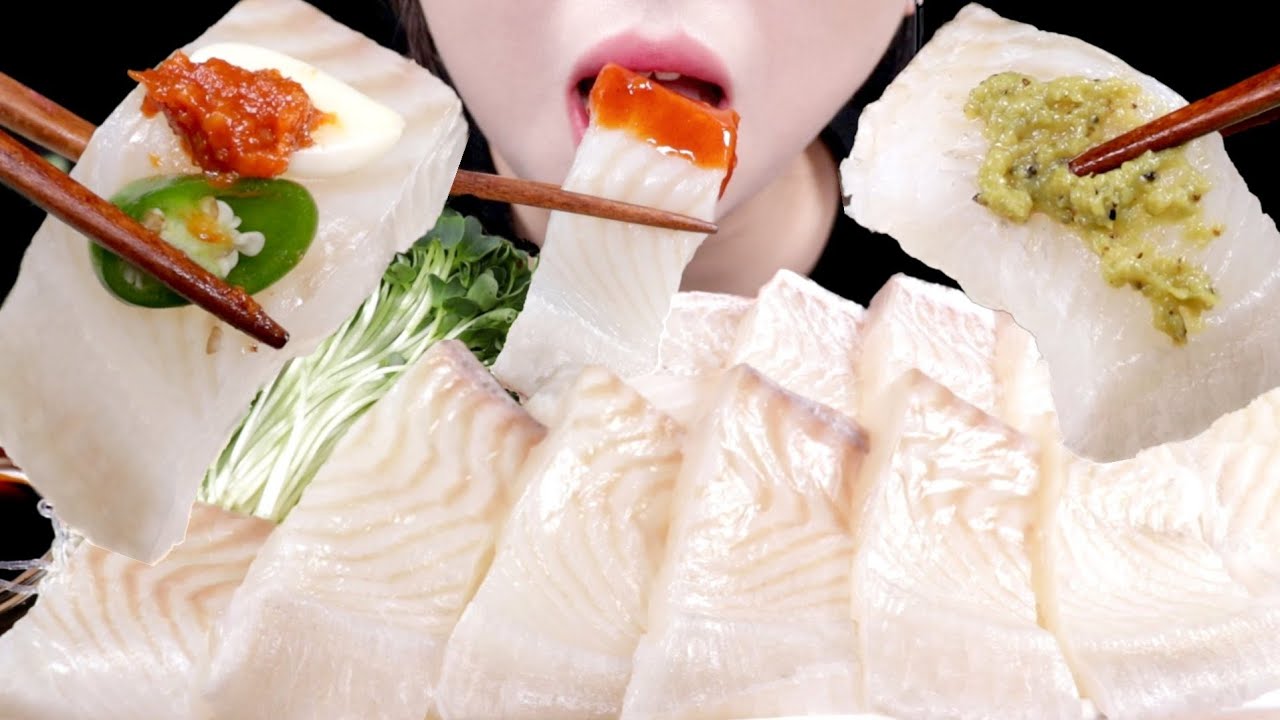 ASMR 광어회 리얼사운드 먹방 EATING SOUND MUKBANG