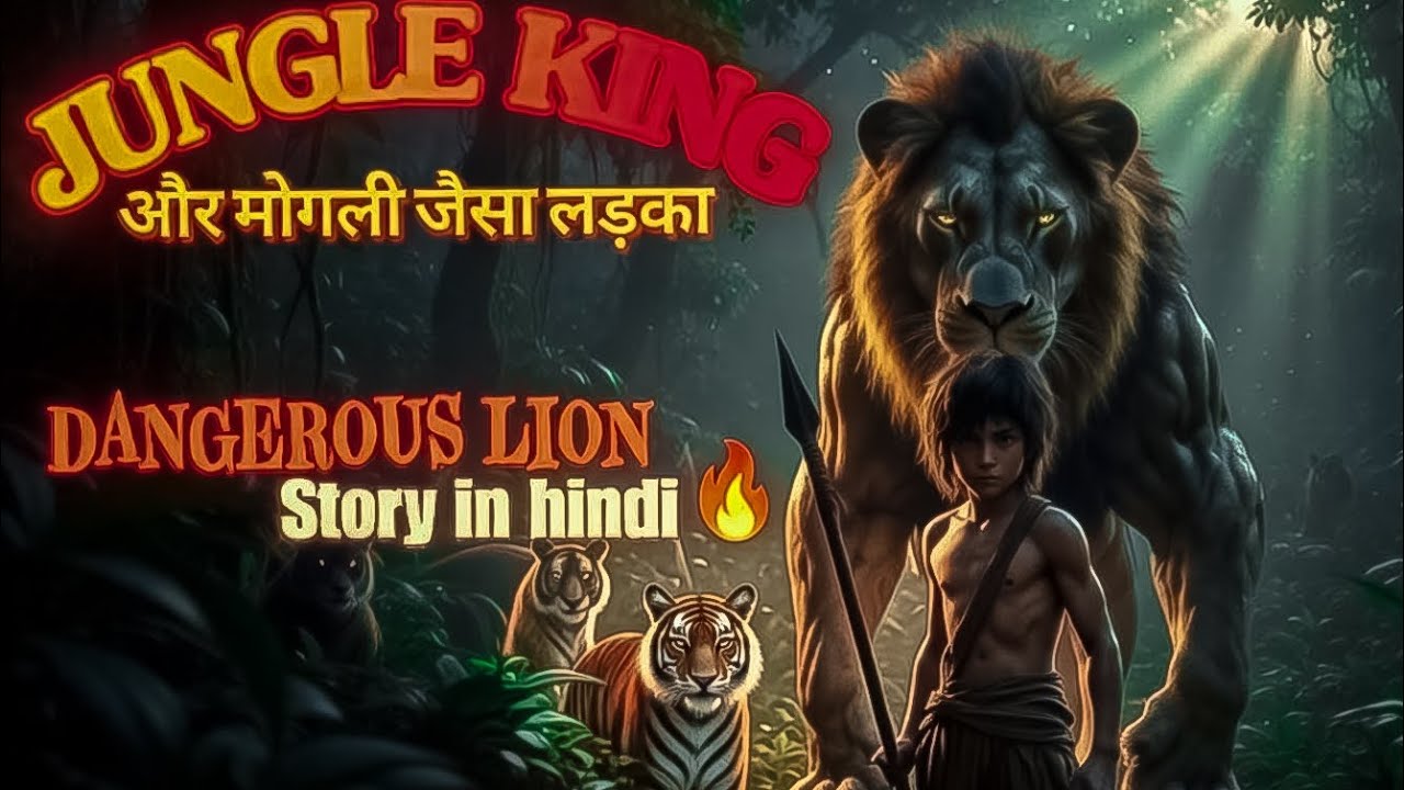 Jungle King aur Jungle ka Nidar Ladka | Dangerous Lion Story in Hindi | HINDI AI KAHANI #jungle 