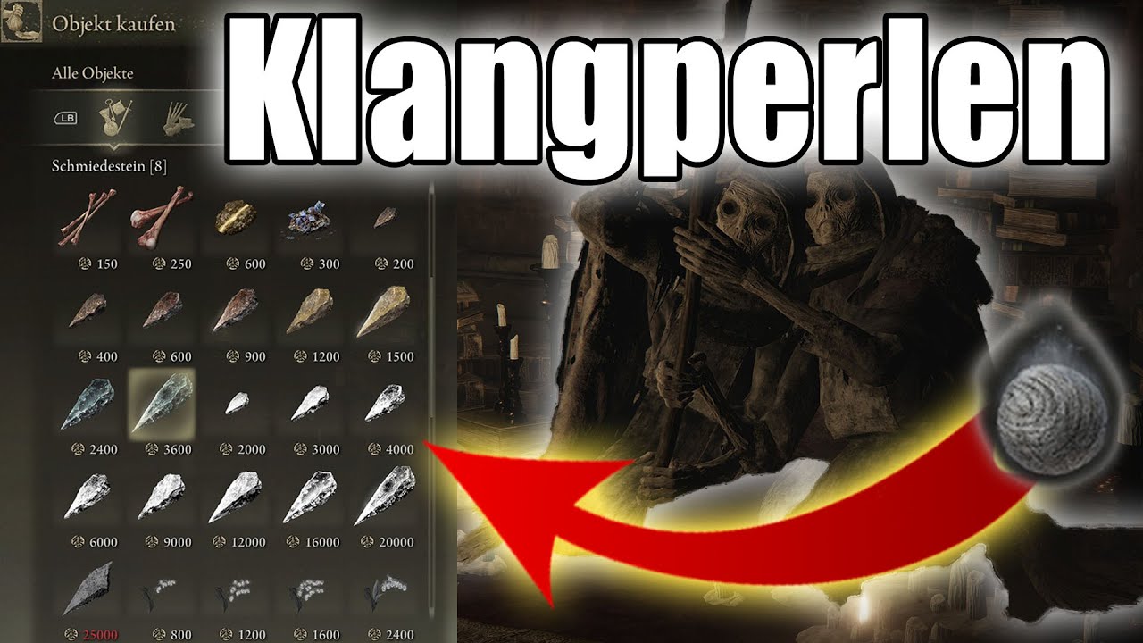 Unendlich Dunkel/Schmiedesteine kaufen! Alle Klangperlen f&uuml;r Dunkel+Schmiedesteine - Elden Ring