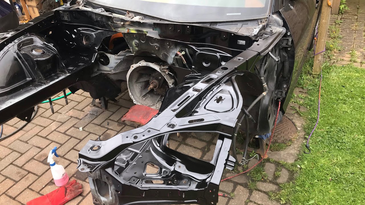 RX8 3uz-fe Lexus V8 Engine swap Episode 11 - engine bay rust removal.