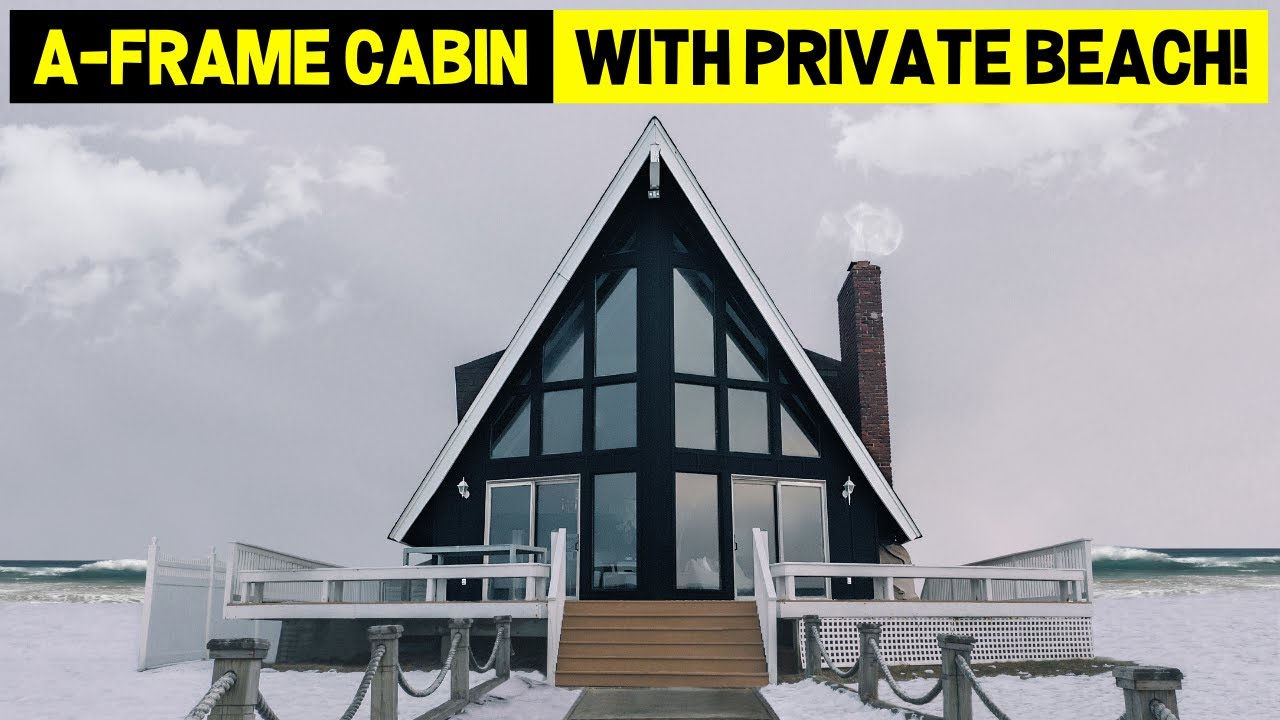 WATERFRONT A-FRAME CABIN w/ PRIVATE BEACH! (Rustic A-Frame Cabin Tour)