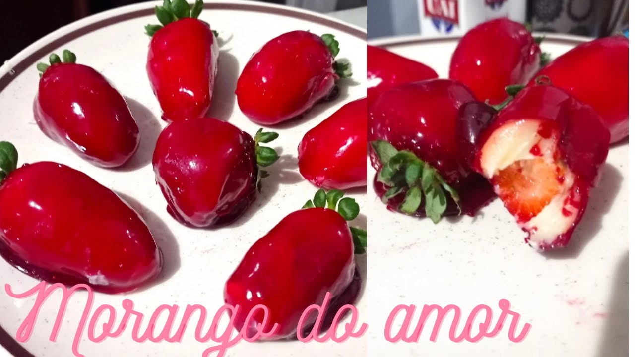 MORANGO DO AMOR 🍓❤️ receita fácil com Lelê#2#receita #morangodoamor #receitas 