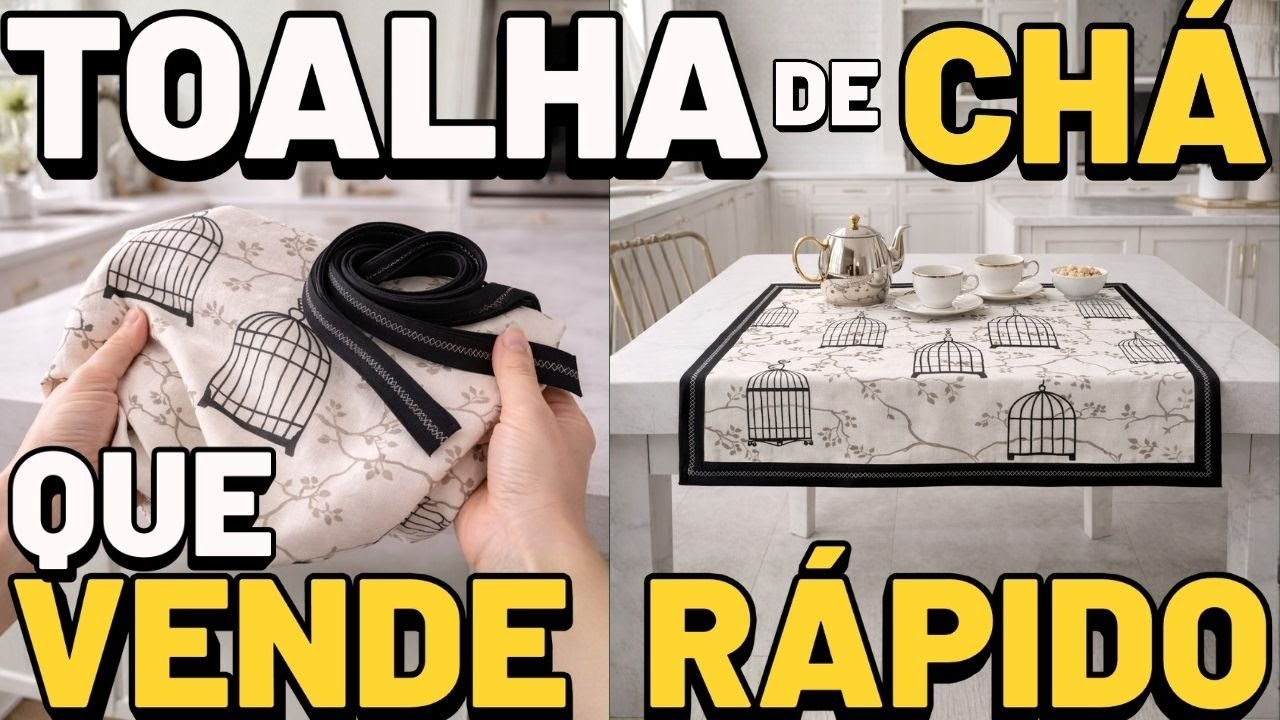 Toalha de Chá SEM Canto Mitrado MUITO FÁCIL para INICIANTE - Costura Criativa que VENDE