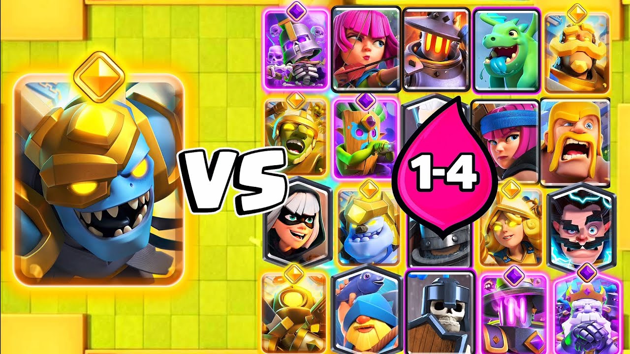 ELIXIR 1-4 CONTRA EL MEGA ESBIRRO HÉROE - Clash Royale - 🔱 PandamickYT 💯