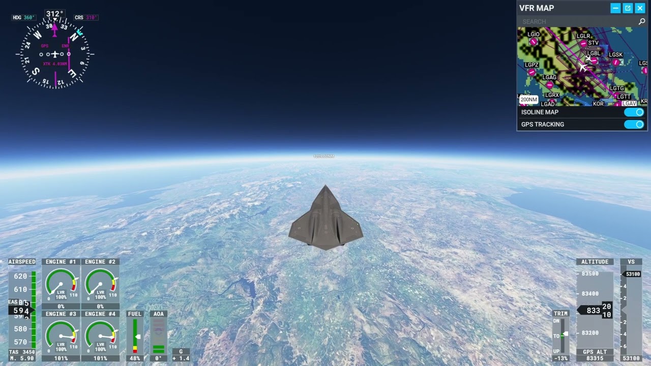 MSFS 2020 Darkstar from Athens to London