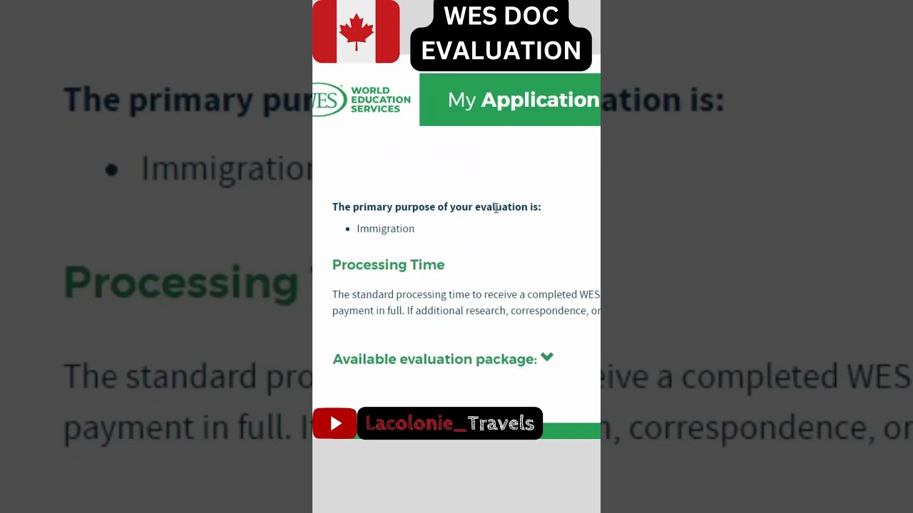 CANADA WES EVALUATION   -#shorts  #canada  #wes   #evaluation