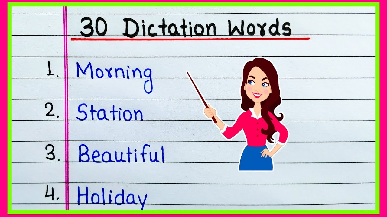 30 Dictation Words in English | Dictation Words | Hard English Dictation Words 