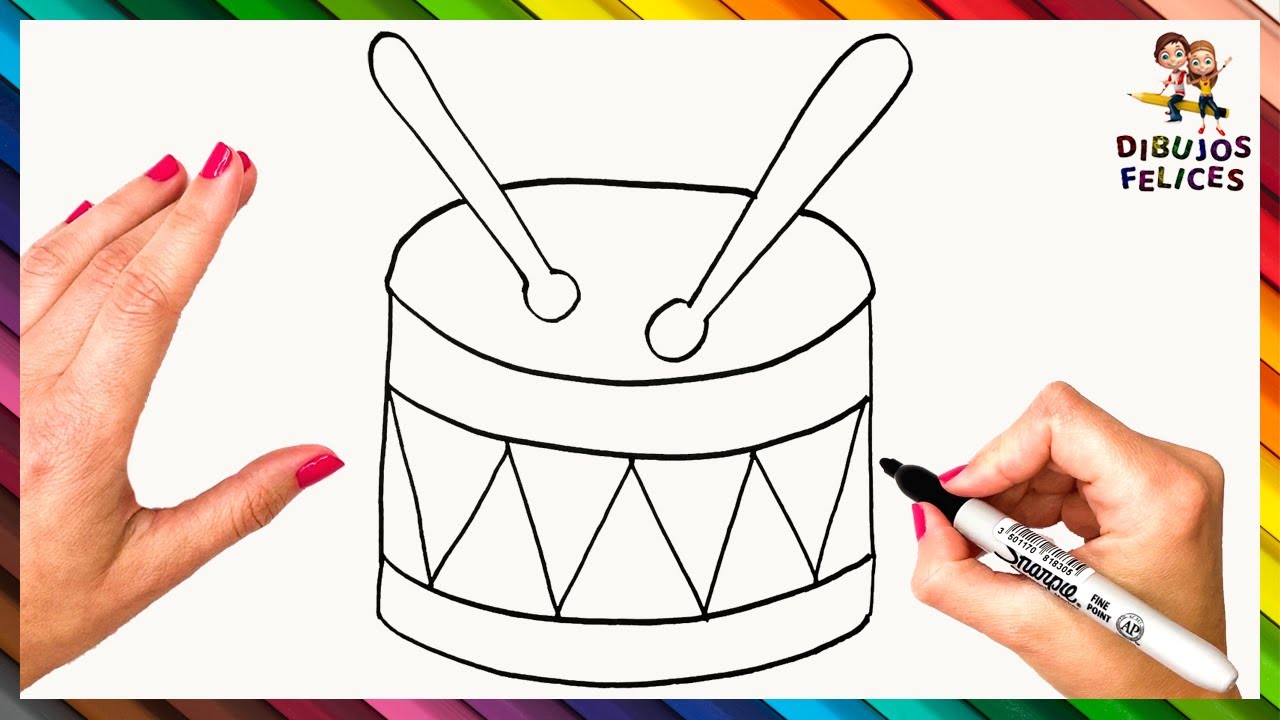 Cómo Dibujar Un Tambor Paso A Paso 🥁 Dibujo De Tambor