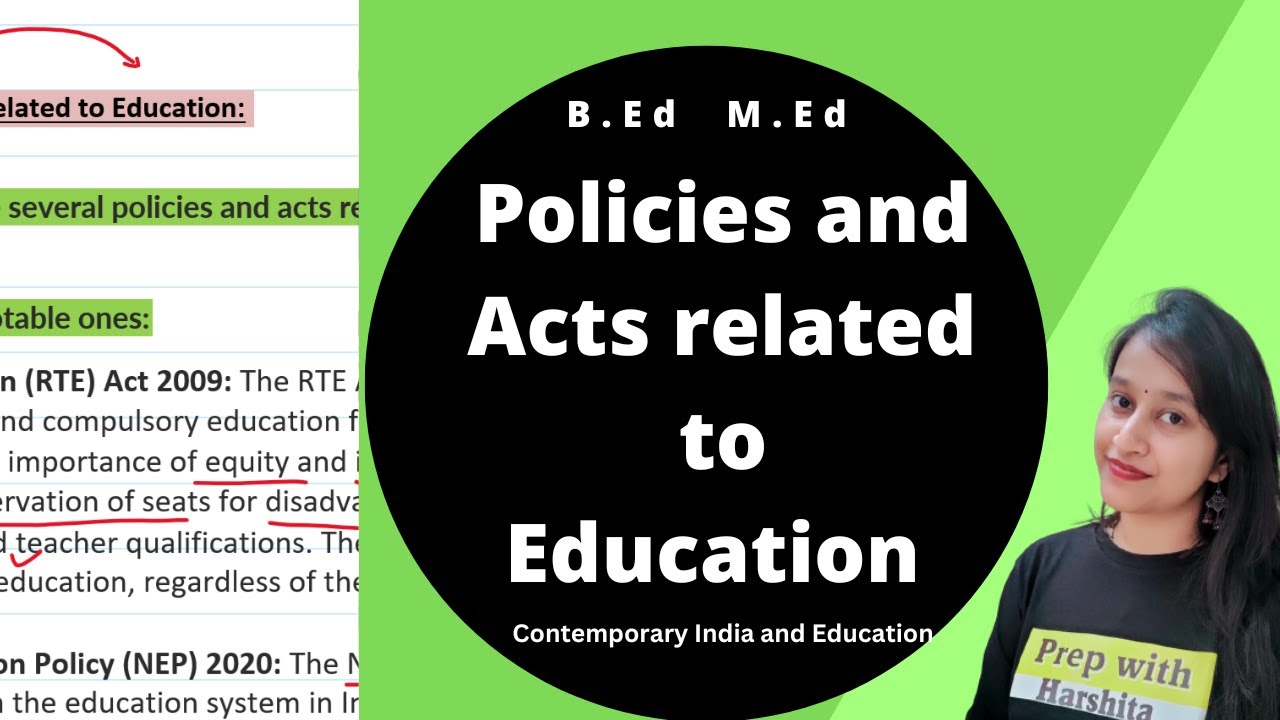 Policies and Acts related to Education | Contemporary India and Education