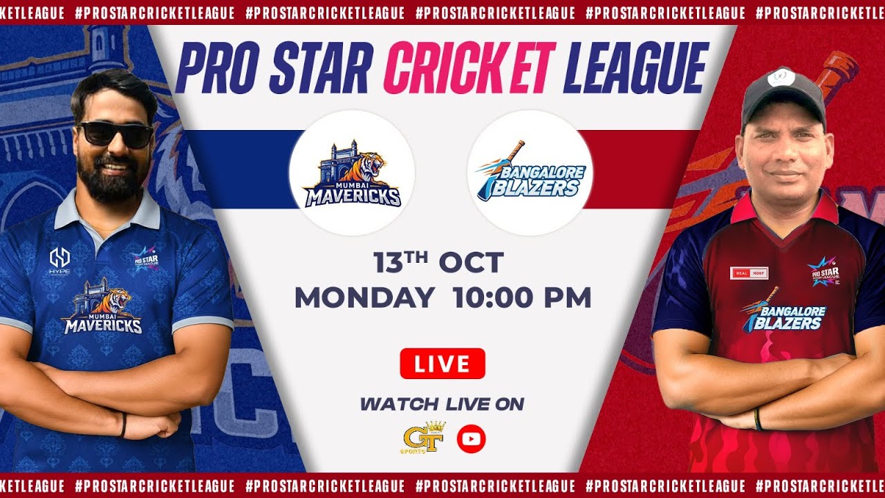 Mumbai Mavericks Vs Bangalore Blazers :- Prostar Cricket League Rajiv Gandhi International Stadium.