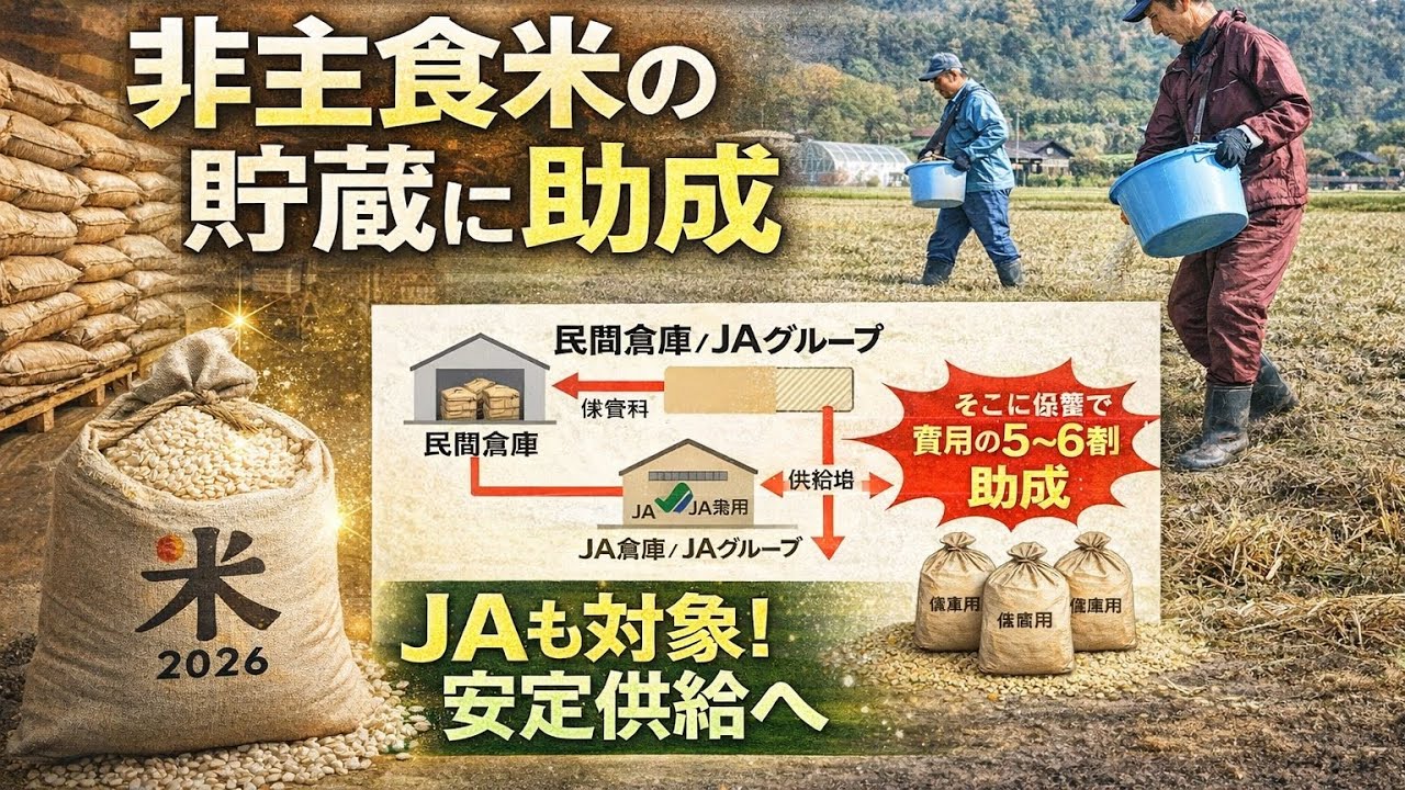 非主食米の保管に助成へ｜農水省が安定供給に本腰