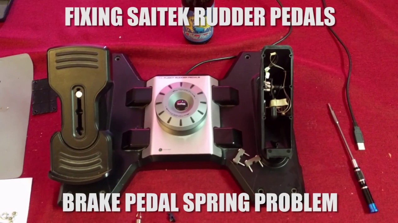 Saitek rudder pedals - repair broken brake spring