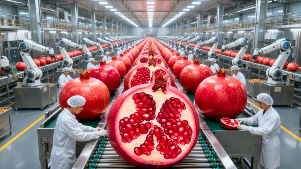 Inside the Pomegranate Juice Megafactory: 100,000 Bottles a Day (Full Process)