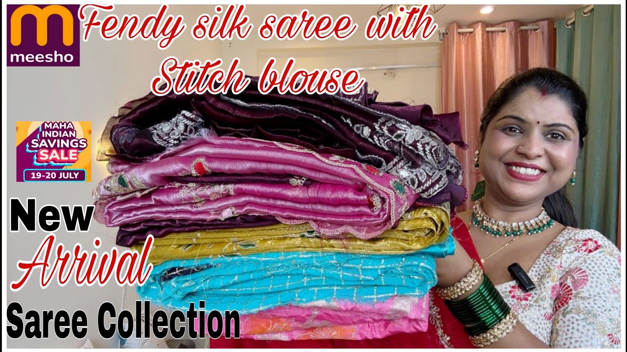Meesho🤩New Arrival Partywear Saree Collection |Meesho Mirror/Chiffon/Fendy/Bandhani saree's ​#meesho