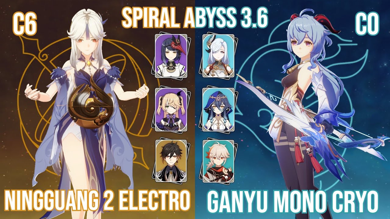 C6 Ningguang Double Electro - C0 Ganyu Mono Cryo | Spiral Abyss 3.6