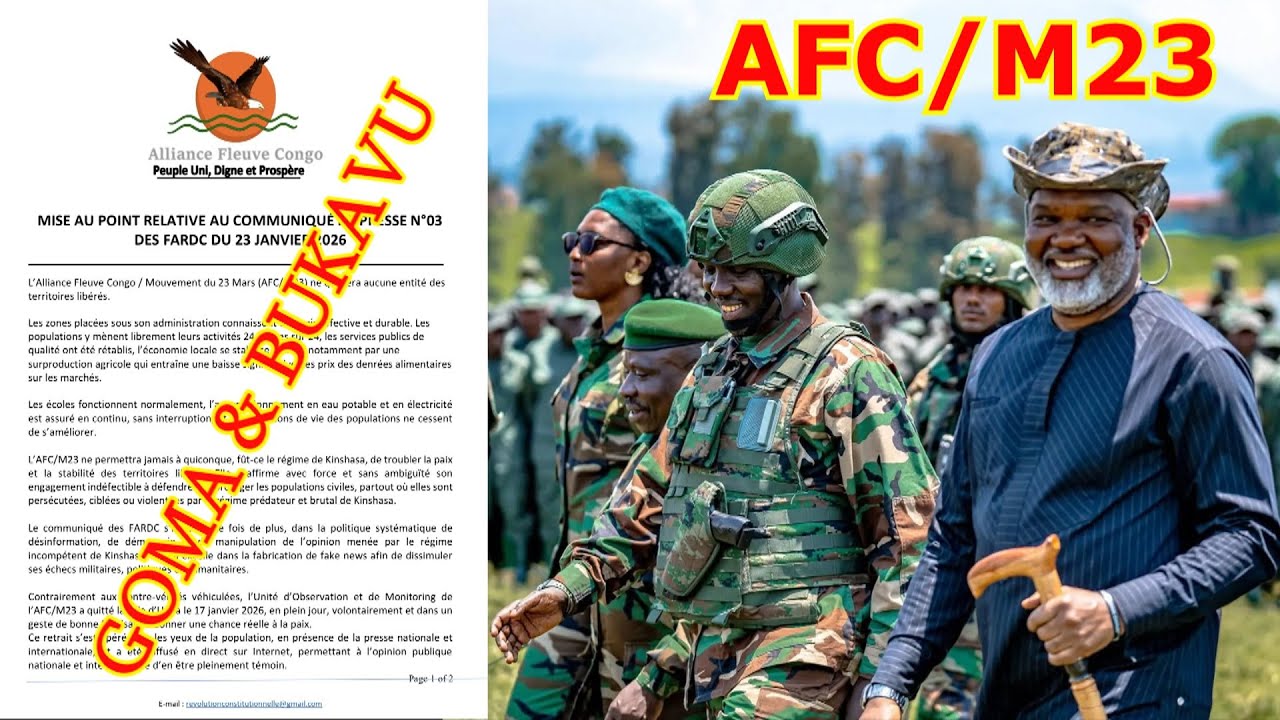 ITANGAZO RYIHUTIRWA: AFC-M23 ISUBIJE ABAYISABYE KUVA IGOMA NA BUKAVU, ICA AMARENGA YO GUTABARA UVIRA